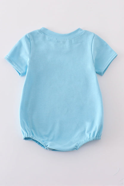 Blue fish applique bubble - Cloudling Kids Clothing
