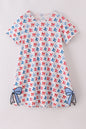 Bow applique print mom&me dress - Cloudling Kids Clothing