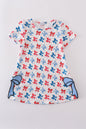 Bow applique print mom&me dress - Cloudling Kids Clothing