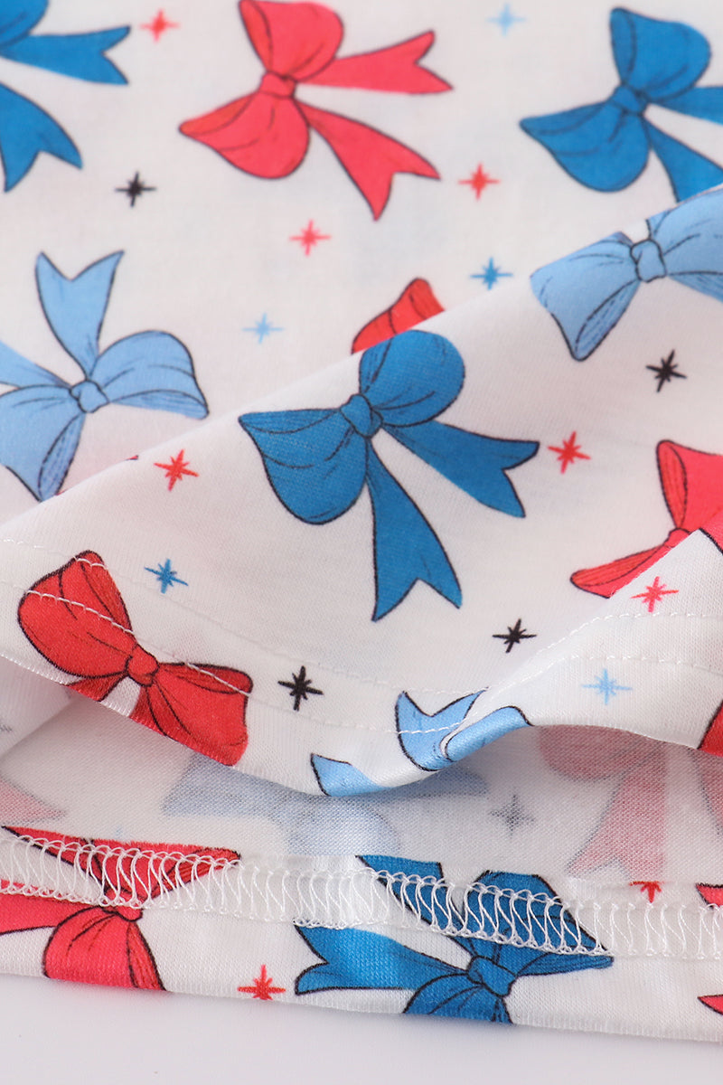 Bow applique print mom&me dress - Cloudling Kids Clothing