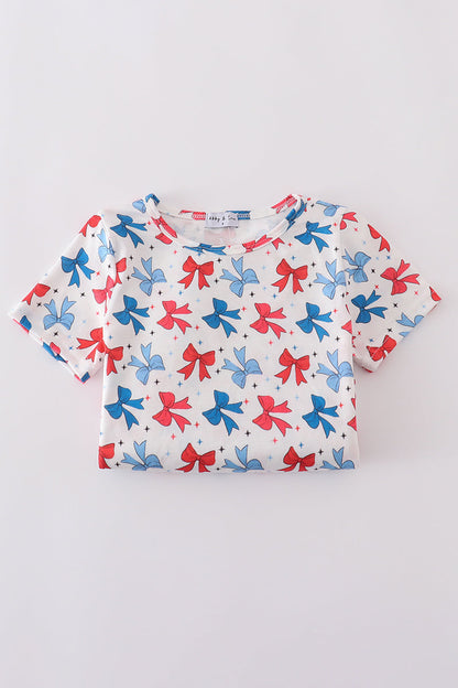 Bow applique print mom&me dress - Cloudling Kids Clothing
