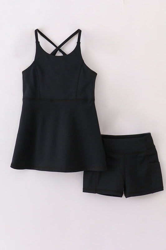 Black girl mom&me 2pc active dress