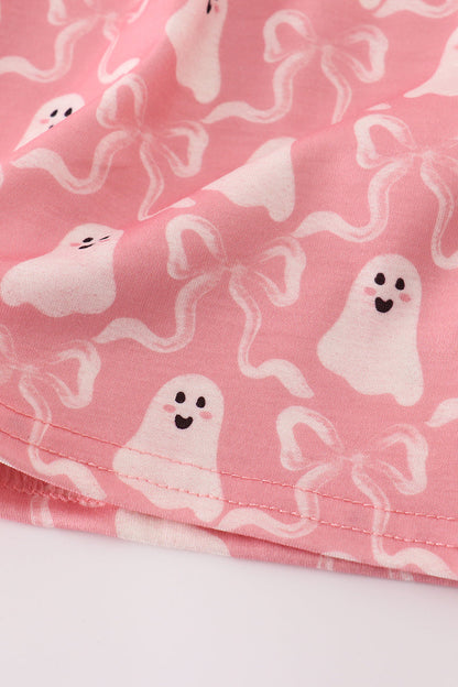 Halloween ghost embroidery ruffle dress