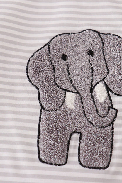 Alabama polka dot elephant french knot stripe top