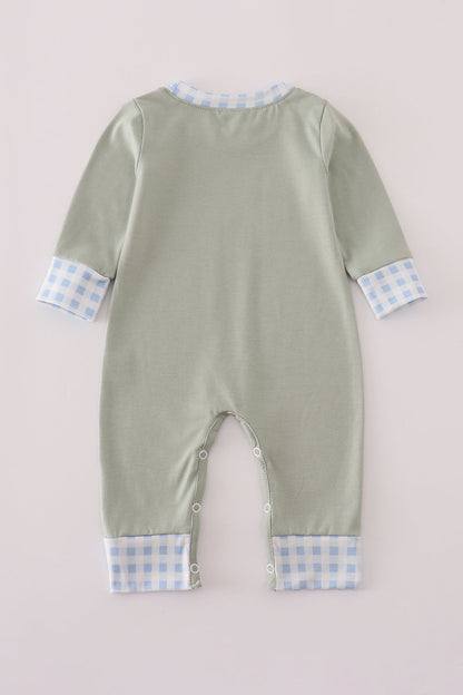 Sage pumpkin turkey applique romper