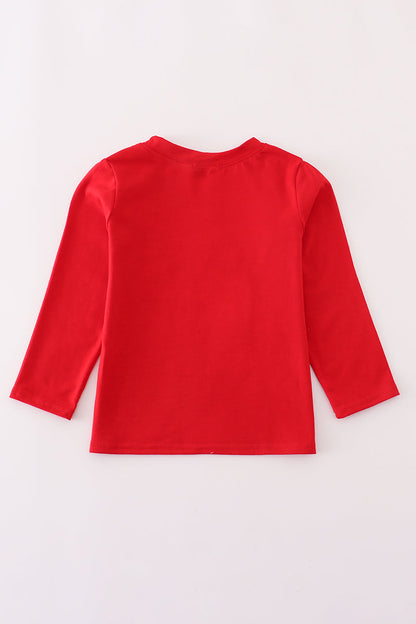Red toolbox embroidery top