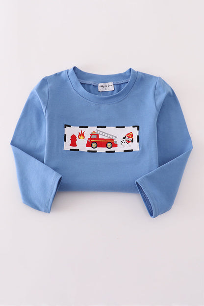 Blue fire fighter top