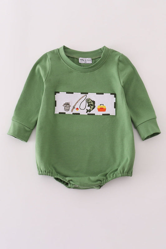 Green fishing embroidery bubble