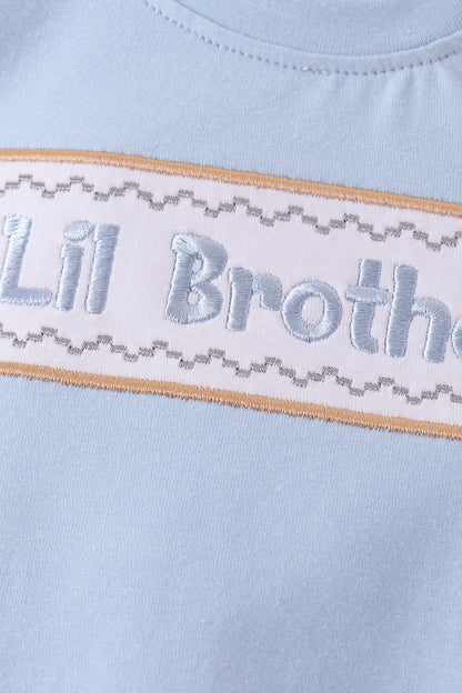 Blue Lil brother embroidery bubble