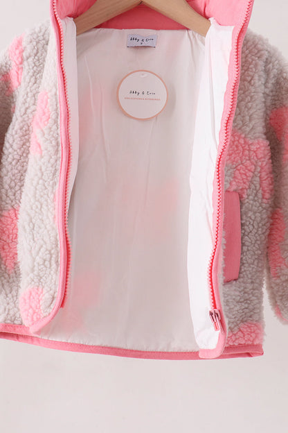 Pink bow fleece jacket