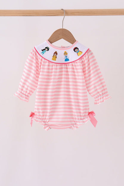 Pink Stripe Princess Embroidery Bubble