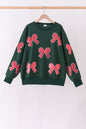 Forest bow sequin mom&me top
