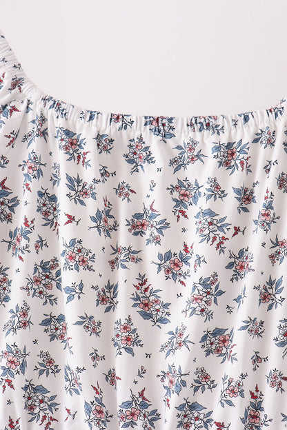 Teal floral mom dress
