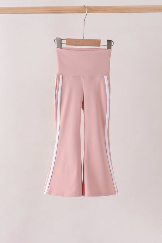 Pink Flare Double Side Stripe Active Pants