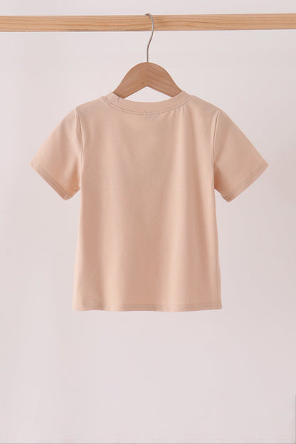 Leopard pumpkin embroidery top