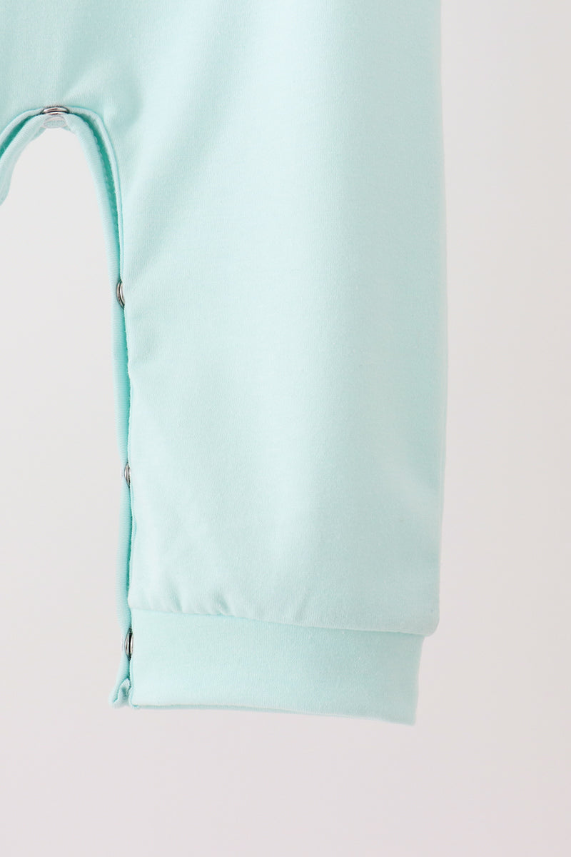 Blue goose embroidery romper