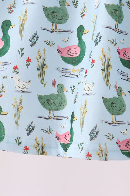 Green mallard ruffle  pants set