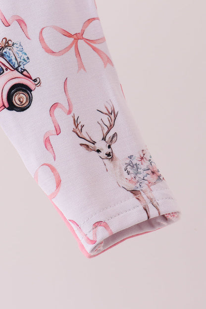 Pink nutcracker bamboo romper