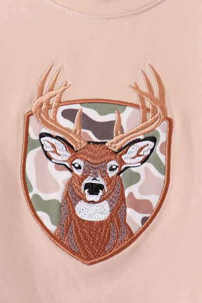 Camo Deer Applique Pants Set