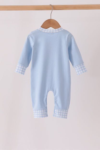 Blue skeleton print romper