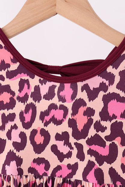 Pink leopard bamboo pants set