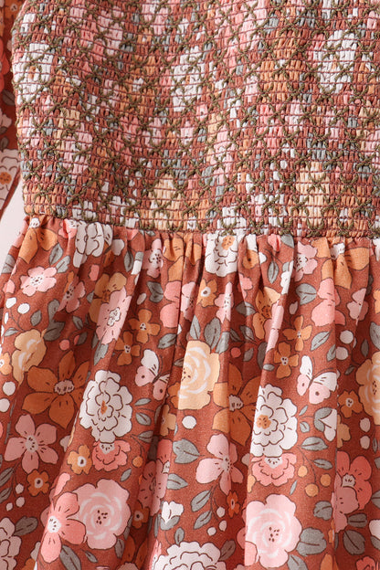 Floral Smocked Mom Dress