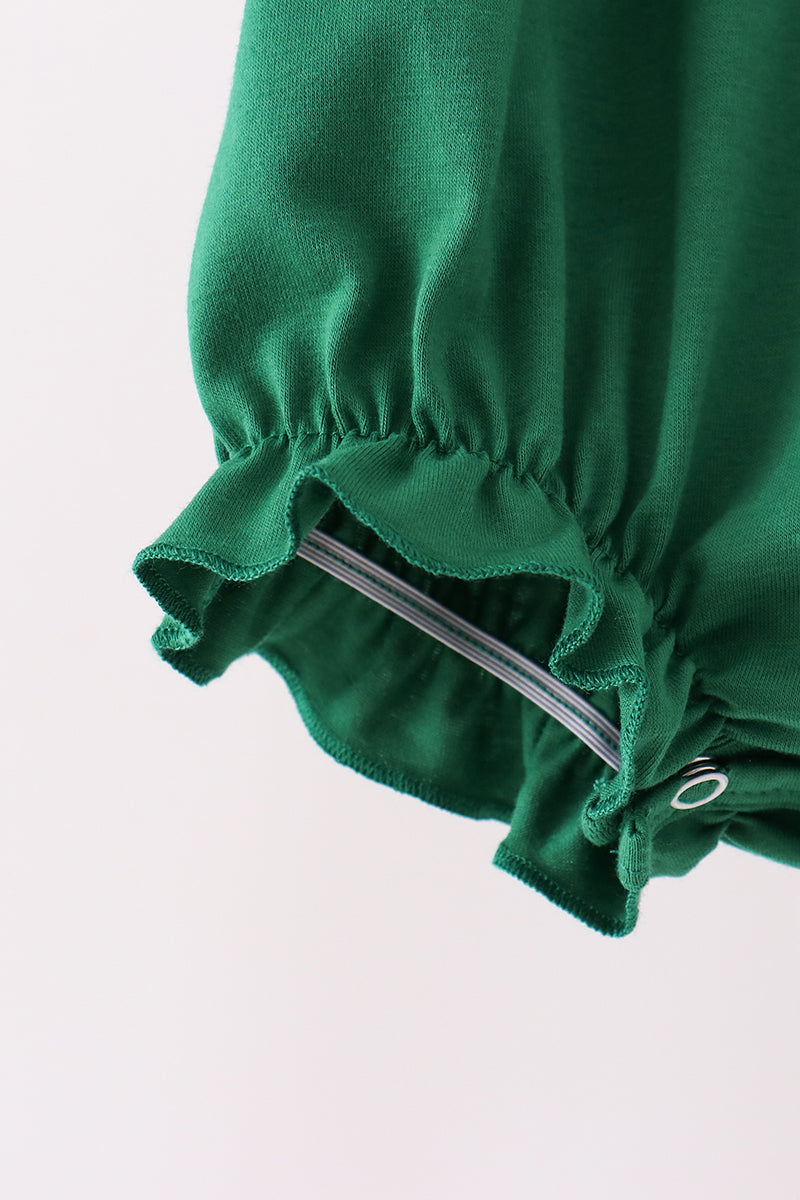 Forest bow smocked ruffle bubble