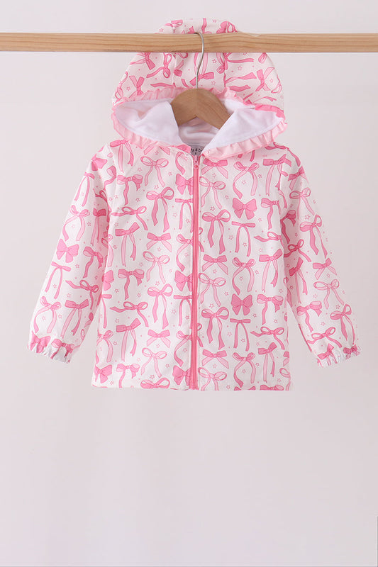 Pink Bow Ruffle Raincoat