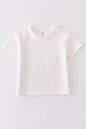 Cream blank basic t-shirt Adult Kids and baby bubble