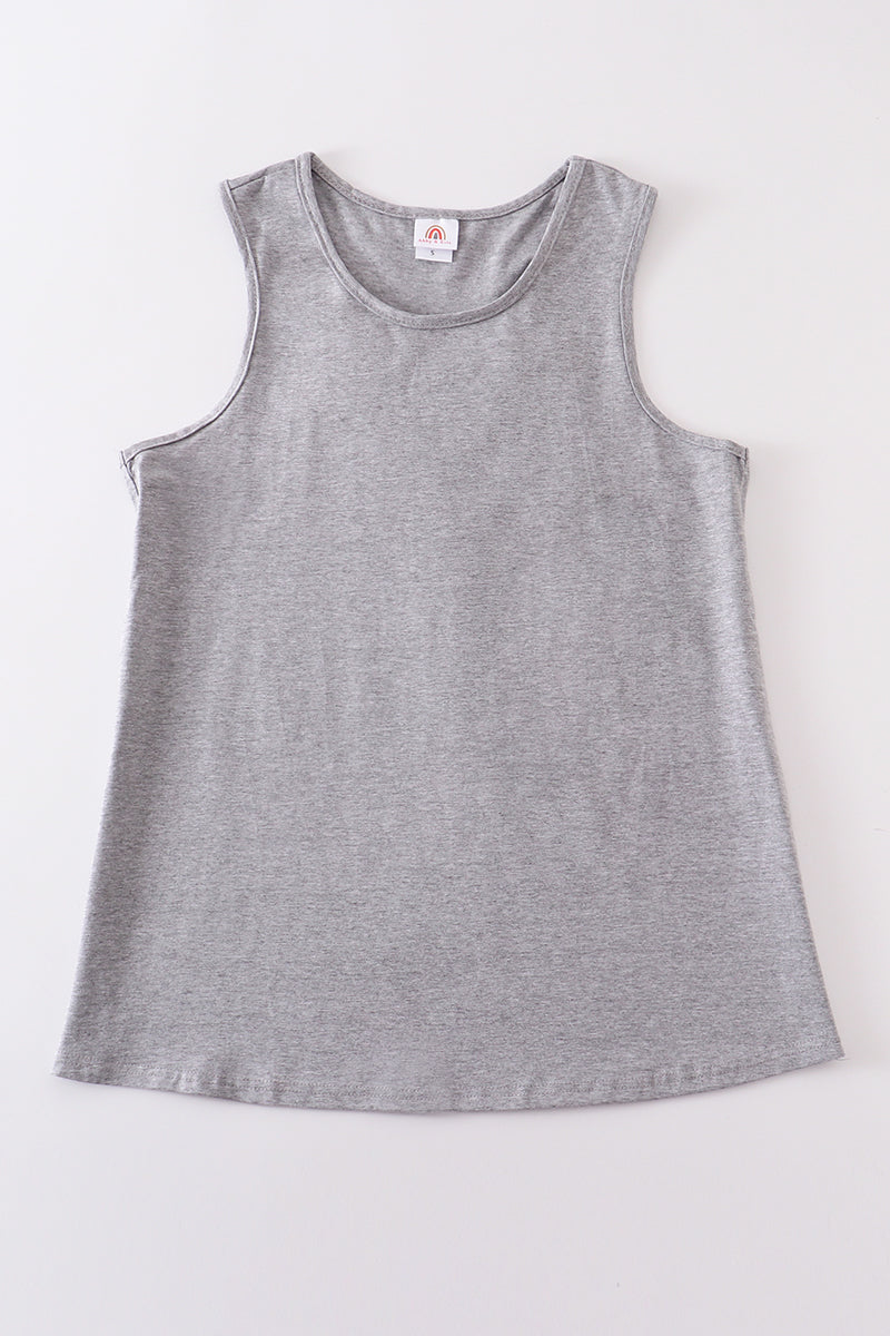 Heather grey blank basic kids teens adult tank top - Cloudling Kids Clothing