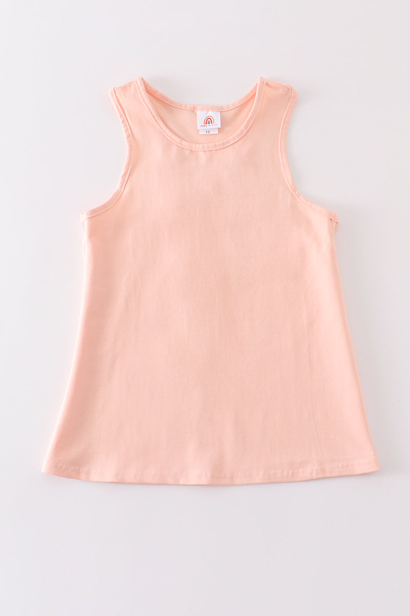 Peach blank basic kids teens adult tank top - Cloudling Kids Clothing