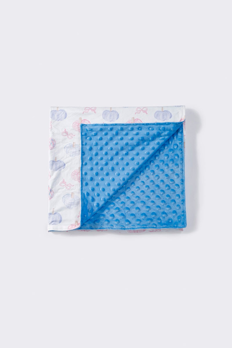 Blue pumpkin print baby blanket - Cloudling Kids Clothing