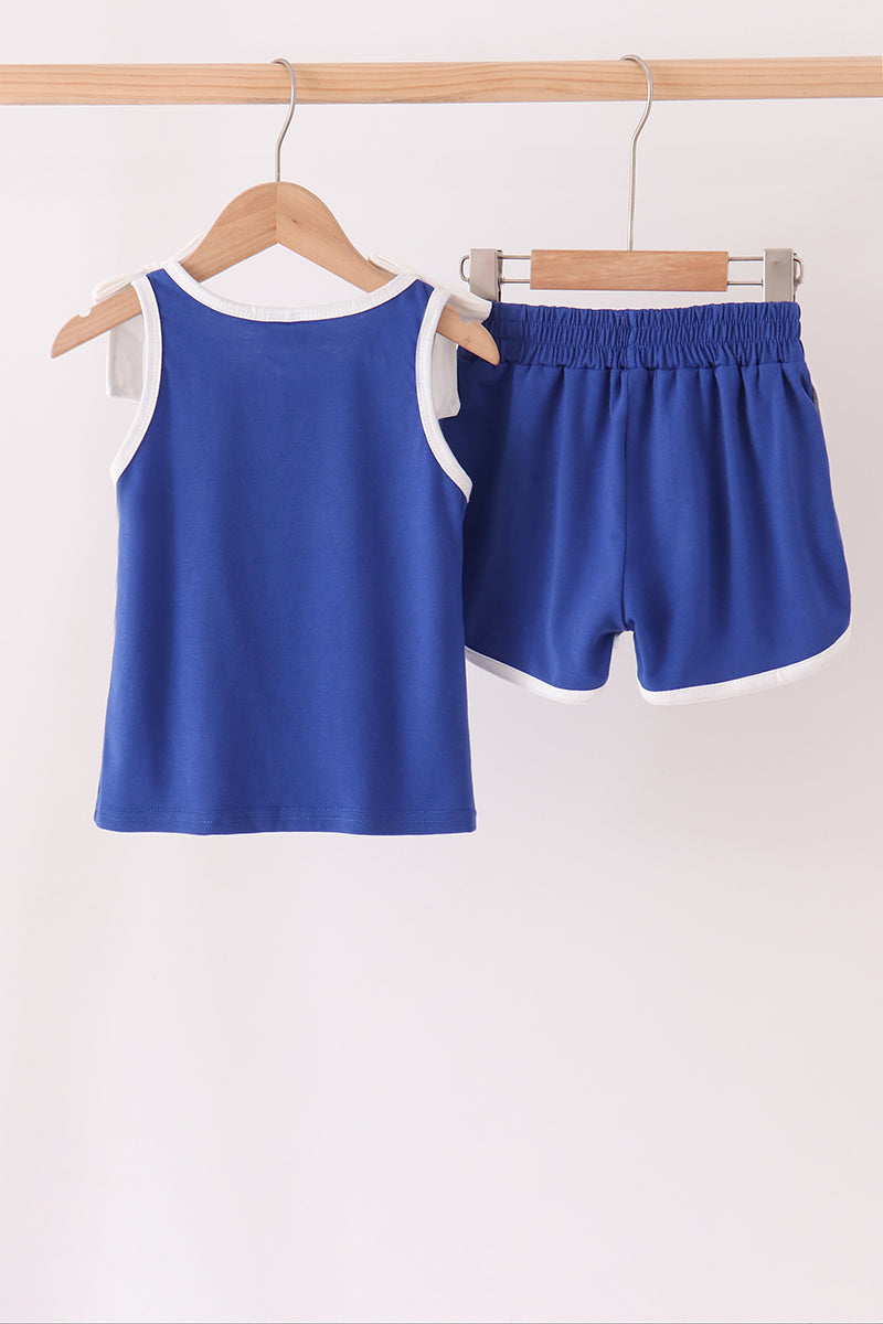 Navy active shorts set