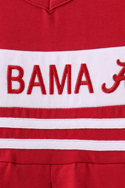 Premium Maroon Alabama embroidery ruffle dress