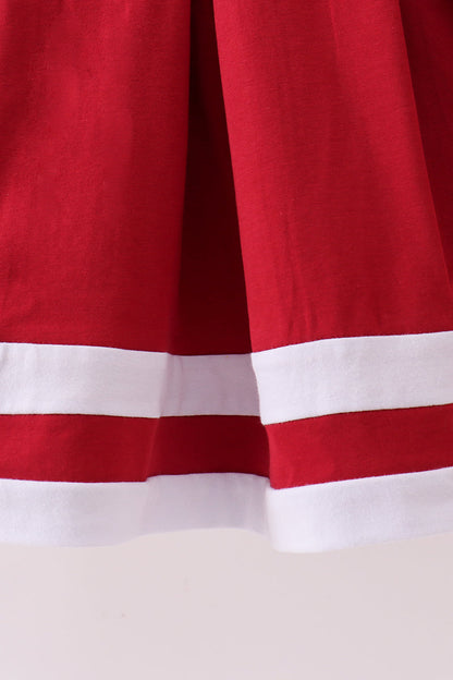 Premium Maroon Alabama embroidery ruffle dress