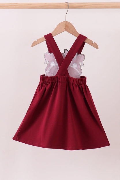 Premium Maroon Georgia bulldog applique dress
