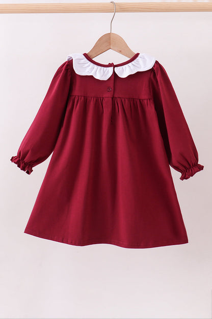 Premium Maroon Georgia bulldog applique dress