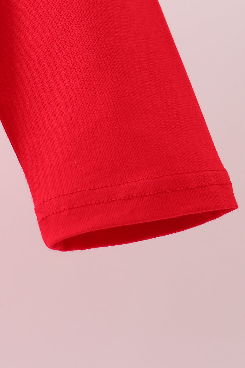 Premium Red Georgia bulldog embroidery top