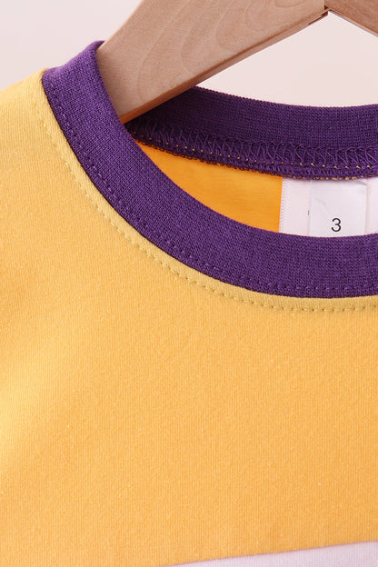 Premium Yellow LSU Go Team embroidery top