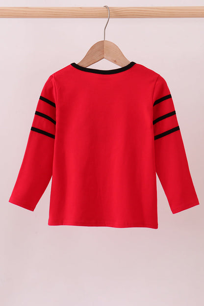 Premium Red Georgia applique top