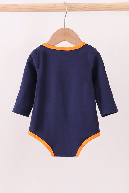 Premium Navy Auburn tiger applique bubble