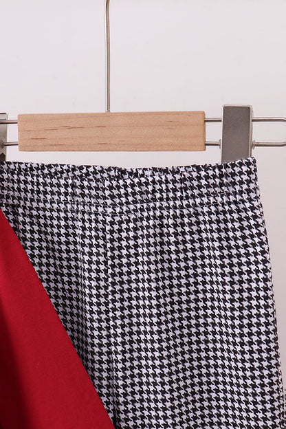 Premium Maroon Alabama elephant football embroidery gingham pants set