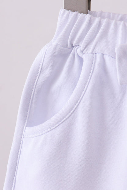 Premium White bow shorts - Cloudling Kids Clothing