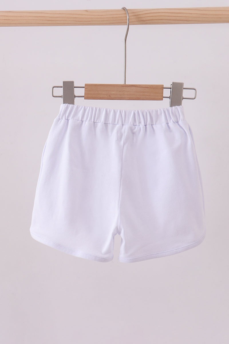 Premium White bow shorts - Cloudling Kids Clothing