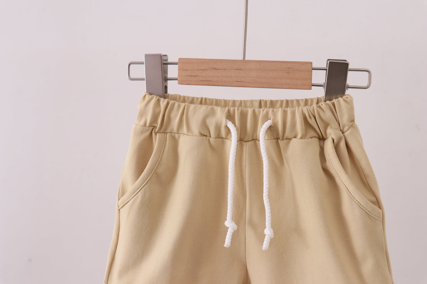 Premium Khaki drawstring shorts - Cloudling Kids Clothing