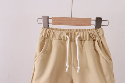 Premium Khaki drawstring shorts - Cloudling Kids Clothing