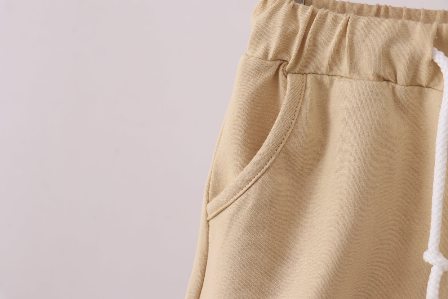 Premium Khaki drawstring shorts - Cloudling Kids Clothing