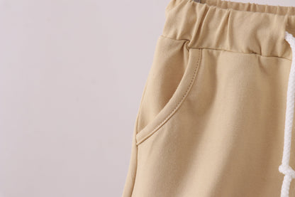 Premium Khaki drawstring shorts - Cloudling Kids Clothing