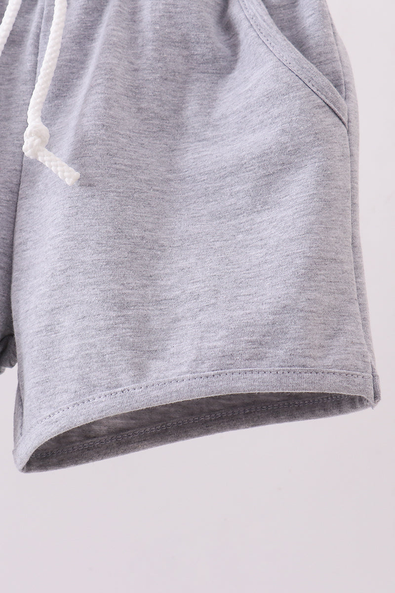 Premium Grey drawstring shorts - Cloudling Kids Clothing