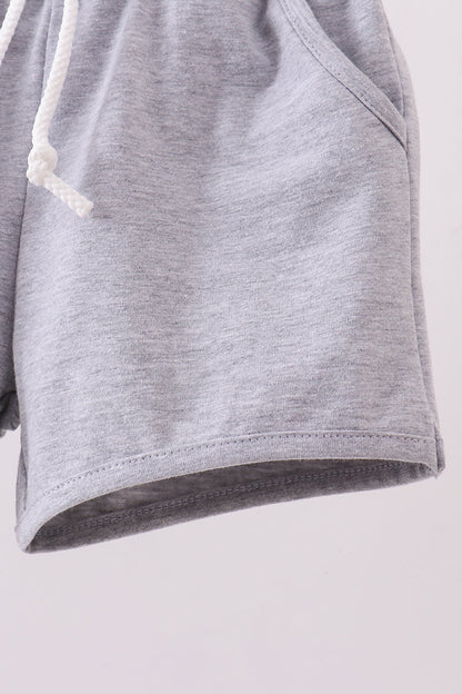 Premium Grey drawstring shorts - Cloudling Kids Clothing